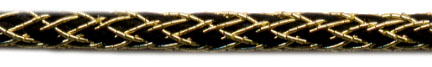 <font color="red">IN STOCK<br>MADE IN USA</font><br>1/2" Metallic Tubular Cord-Black/Gold