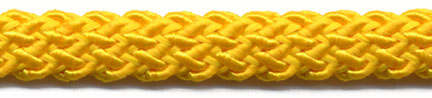 <font color="red">IN STOCK<br>MADE IN USA</font><br>1/4" Rayon Fancy Braided Sleeving-Yellow Gold