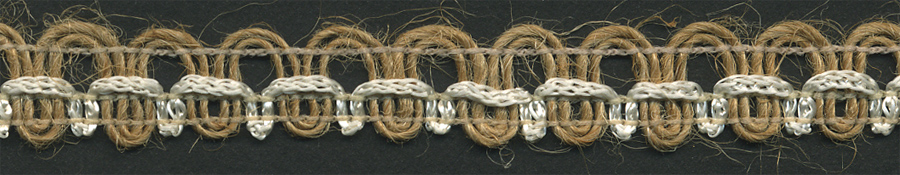 <font color="red">IN STOCK<br>MADE IN USA</font><br>1/2" Knit Jute/Rayon Braid-Jute/White