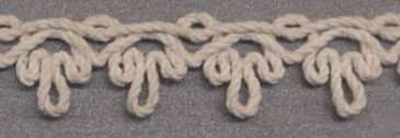 <font color="red">IN STOCK<br>MADE IN USA</font><br>5/8" Poly/Cotton Loop Scroll Braid-Natural