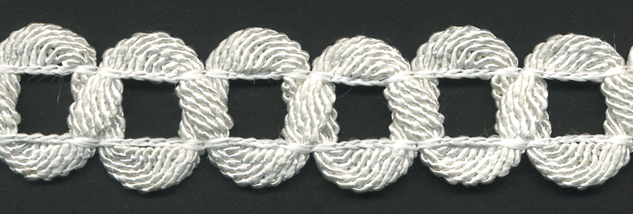 <font color="red">IN STOCK<br>MADE IN USA</font><br>1" Poly Chain Link Braid-Optical White