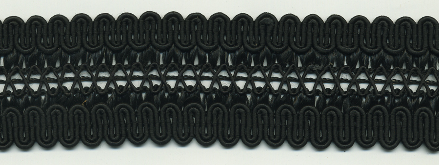 <font color="red">IN STOCK<br>MADE IN USA</font><br>1+1/2" Rayon Gimp Braid-Black