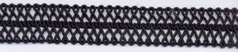 <font color="red">IN STOCK<br>MADE IN USA</font><br>1+1/4" Rayon Knit Braid-Black