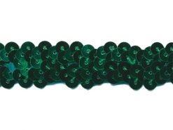 <font color="red">IN STOCK</font><br>7/8" (2 Row) Stretch Sequins-Emerald