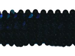 <font color="red">IN STOCK</font><br>1+1/2" (4 Row) Stretch Sequins-Black