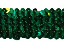 <font color="red">IN STOCK</font><br>1+1/2" (4 Row) Stretch Sequins-Emerald