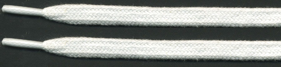 <font color="red">IN STOCK<br>MADE IN USA</font><br>30" Long x 5/16" Wide Tipped Cotton Flat Sleeving Cord-White