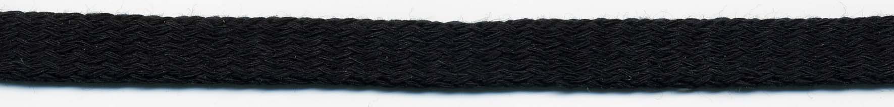 <font color="red">IN STOCK<br>MADE IN USA</font><br>1/2" Flat Cotton Knit Cord-Black