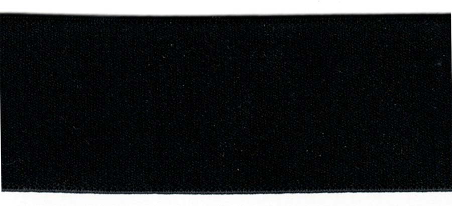 <font color="red">IN STOCK<br>INDUSTRY STANDARD</font><br>1" Poly Double Face Plush Elastic-Black