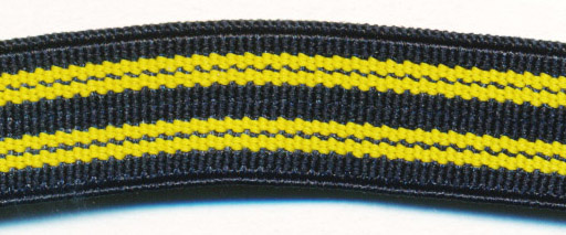 <font color="red">IN STOCK</font><br>1/2" Poly Woven Rail Stripe-Dark Navy/Yellow