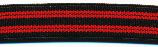 <font color="red">IN STOCK</font><br>1/2" Poly Woven Rail Stripe-Black/Red