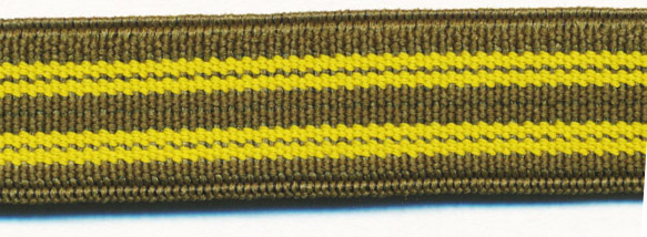 <font color="red">IN STOCK</font><br>1/2" Poly Woven Rail Stripe-Olive Green/Yellow