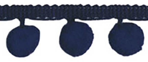 <font color="red">IN STOCK</font><br>1" Poly Ball Fringe-Navy