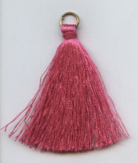 <font color="red">IN STOCK</font><br>1+3/4" Poly Tassel With Gold Ring-Fuchsia