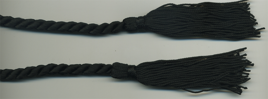 <font color="red">IN STOCK</font><br>60" Rayon 2-Ply With 4" Tassel Belt-Black