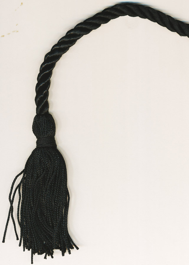 <font color="red">IN STOCK</font><br>48" Len Rayon 3-Ply Belt with Two 4" Tassels-Black