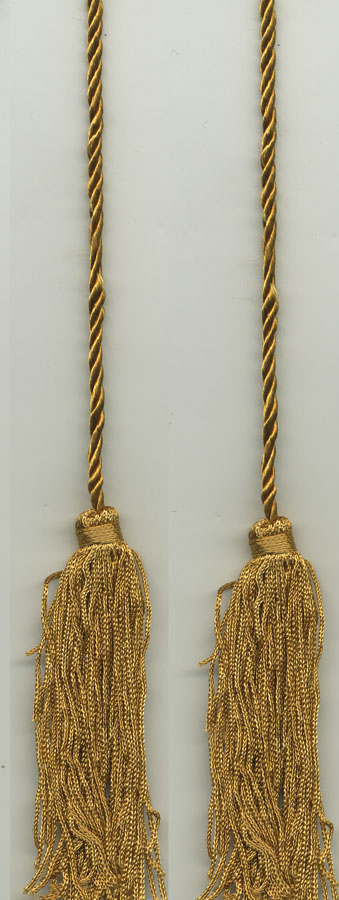 <font color="red">IN STOCK</font><br>48" Len Rayon 2-Ply Twist Cord With Two 4" Tassels-Antique Gold