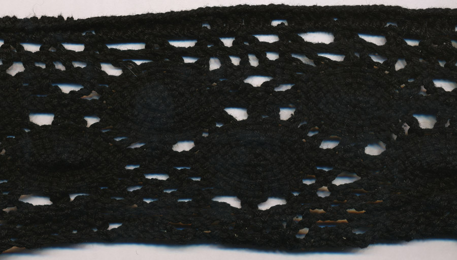 <font color="red">IN STOCK</font><br>4" Cotton Cluny Edge Crochet-Black