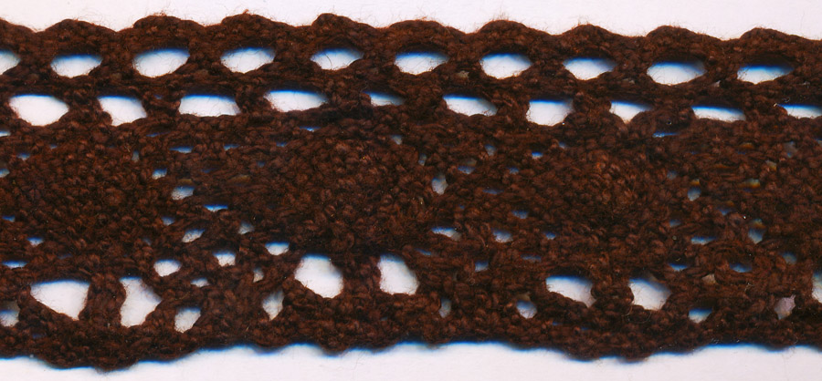 <font color="red">IN STOCK</font><br>1+1/5" Cotton Cluny Edge Crochet-Bitter Sweet Brown