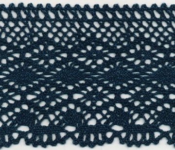 <font color="red">IN STOCK</font><br>3+9/16" Cotton Cluny Edge Crochet-Indigo