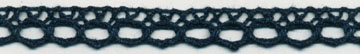 <font color="red">IN STOCK</font><br>1/2" Cotton Cluny Edge Crochet-Indigo