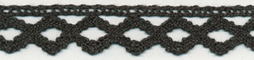 <font color="red">IN STOCK</font><br>1" Cotton Cluny Edge Crochet-Charcoal