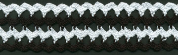 <font color="red">IN STOCK</font><br>1+3/8" Cotton Cluny Lattice Galloon-Black/White