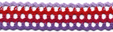 <font color="red">IN STOCK</font><br>1+3/8" Cotton Cluny Lattice Galloon-Lilac Multi