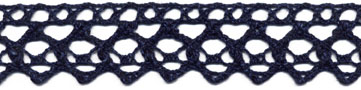 <font color="red">IN STOCK</font><br>1+3/16" Cotton Cluny Edge Crochet-Indigo