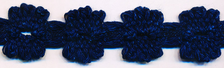 <font color="red">IN STOCK</font><br>1" Cotton Cluny Daisy Crochet-Indigo