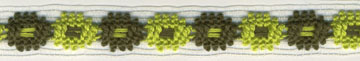 <font color="red">IN STOCK</font><br>9/16" Cotton Cluny Daisy Crochet-Moss/Green