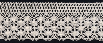 <font color="red">IN STOCK</font><br>1+3/4" Cotton Cluny Edge Crochet-Natural