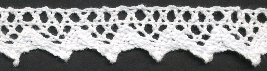 <font color="red">IN STOCK</font><br>3/4" Cotton Cluny Edge Crochet-White