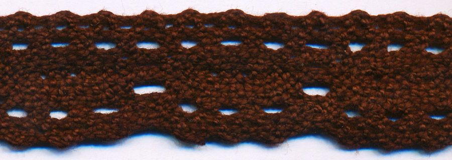 <font color="red">IN STOCK</font><br>1" Cotton Cluny Edge Crochet-Brown