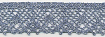 <font color="red">IN STOCK</font><br>1+1/2" Cotton Cluny Edge Crochet-Light Denim