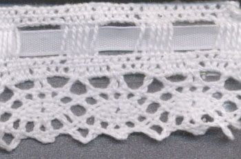 <font color="red">IN STOCK</font><br>1+1/5" Cotton Cluny Edge Crochet-White Lace/Ribbon