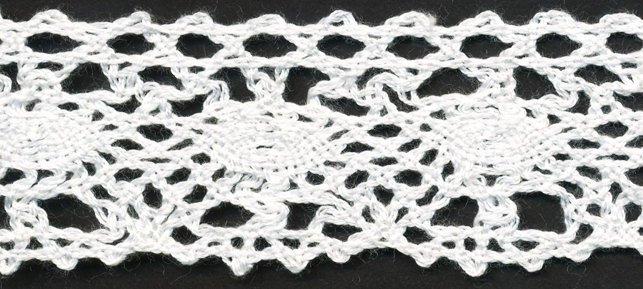 <font color="red">IN STOCK</font><br>1+1/2" Cotton Cluny Crochet-Antique White