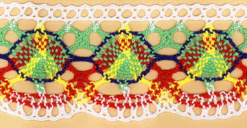 <font color="red">IN STOCK</font><br>2+3/8" Cotton Cluny Edge Crochet-White/Multi