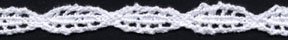 <font color="red">IN STOCK</font><br>3/8" Cotton Cluny Galloon Crochet-White