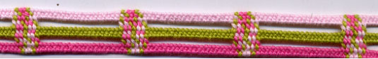 <font color="red">IN STOCK</font><br>11/16" Cotton Cluny Fence Galloon-Hot Pink/Lime/Light Pink