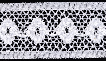 <font color="red">IN STOCK</font><br>2+5/8" Cotton Crochet Galloon Lace-White