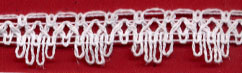 <font color="red">IN STOCK</font><br>3/4" Cotton Knit Loop Lace-White