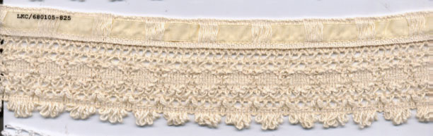 <font color="red">IN STOCK</font><br>2+3/8" Cotton Knit Lace-Natural Lace+Natural Ribbon