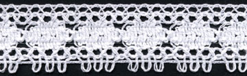 <font color="red">IN STOCK</font><br>1+3/8" Cotton Knit Edge Lace-White