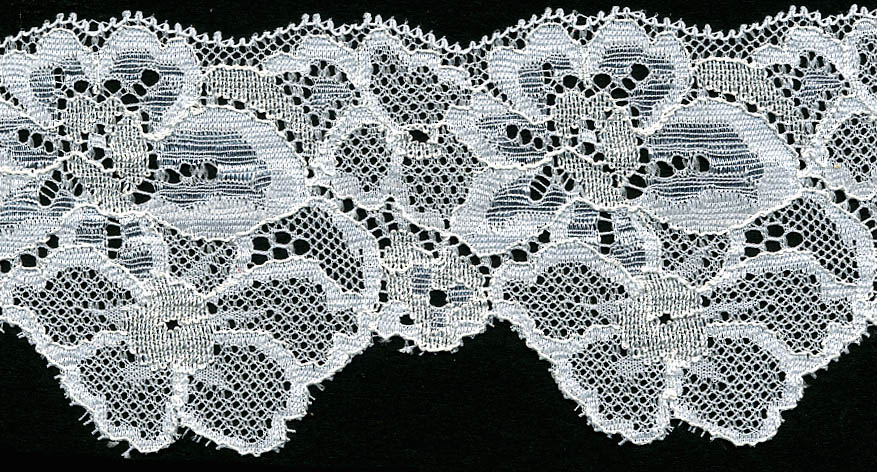 3" Nylon Scallop Edge Lace-Bright White