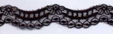 3/4" Nylon Raschel Lace Scallop-Black