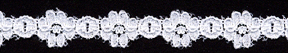 3/8" Poly Floral Galloon Lace-White