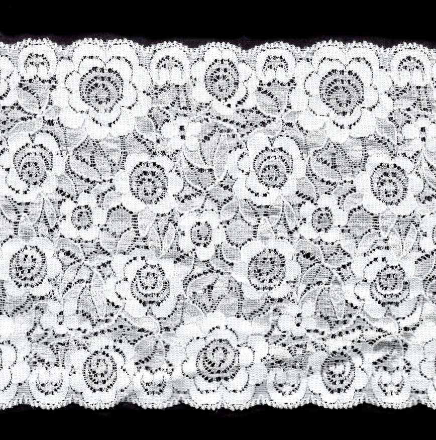 <font color="red">IN STOCK</font><br>5+1/4" Nylon Strech Lace-Ivory