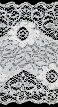 <font color="red">IN STOCK</font><br>4+1/2" Nylon Strech Lace-White