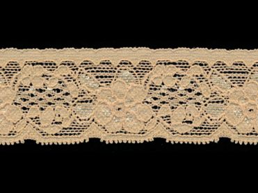 <font color="red">IN STOCK</font><br>1+1/8" Stretch Lace-Beige